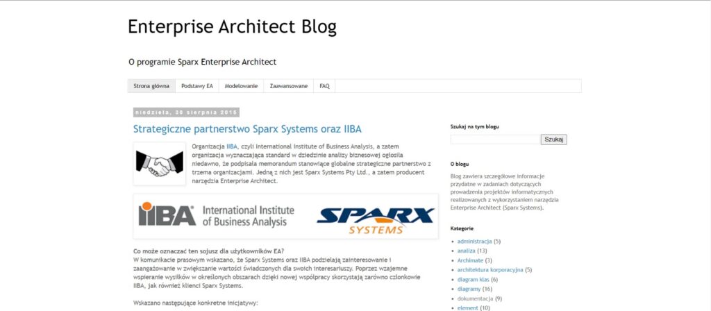 Blog o Enterprise Architect